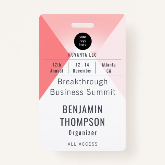 Name der Konferenz Business Corporate Event - Name Ausweis (Vorderseite)