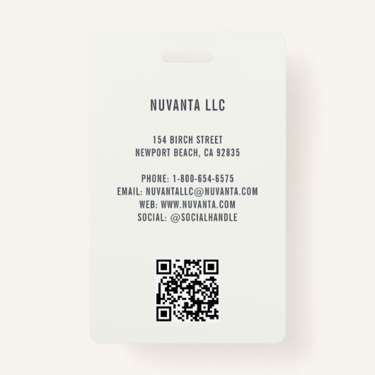 Name der Konferenz Business Corporate Name Ausweis (Rückseite)