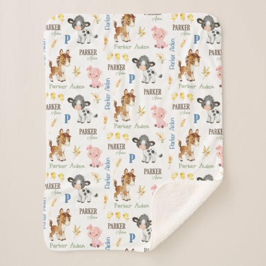 Name der landwirtschaftlichen Tiere Wiederholung d Sherpadecke (Vorderseite)