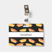 Name der Lebensmittelherstellung Hot Dog Ausweis (Rückseite mit Clip)