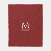 Name der Leder-Monogram-Imitate in Rot-Braun Fleecedecke (Vorderseite)