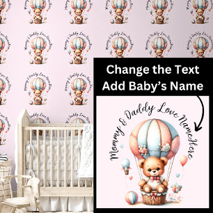 Name der Liebe Baby Name - Niedlicher Teddybär auf Tapete