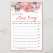 Name der Liebe Song Brautparty Game Card Flyer (Vorne)