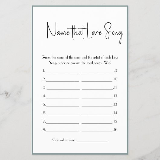 Name der Liebe Song Dusche Game Flyer (Vorne)