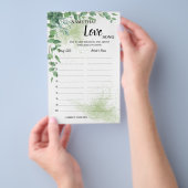 Name der Liebe Song Eukalyptus Showspielkarte Flyer (Handgriff)