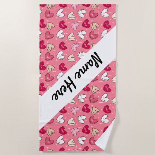 Name der Liebe Strandtuch (Vorderseite)