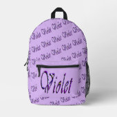 Name der lila Blumenrübe, Bedruckter Rucksack (Vorderseite)