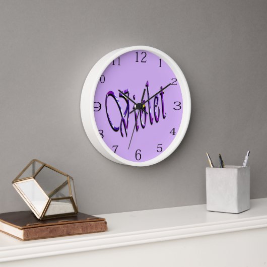 Name der lila Blumenrübe, Uhr (Büro)