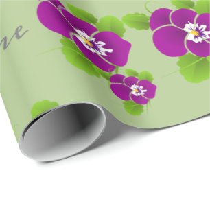 Name der Lila Hawaiian Floral Geschenkpapier