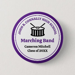 Name der lila High School Marching Band Button