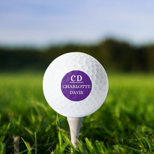 Name der lila Monogramm-Initialen Golfball