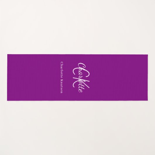 Name der lila Monogramm-Initialen Yogamatte (Vorderseite (Horizontal))