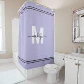 Name der lila Skriptmonogramm Duschvorhang (Beispiel)