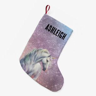 Name der lila Sparkle Unicorn Kleiner Weihnachtsstrumpf