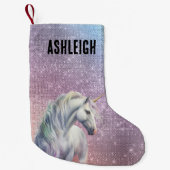 Name der lila Sparkle Unicorn Kleiner Weihnachtsstrumpf (Vorderseite)