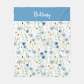 Name der Lila Wasserfarbe Blau Wildblume Fleecedecke (Vorderseite)