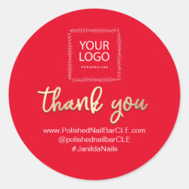 Name der Logofirma Danke, dass Sie Gold Red einkau Runder Aufkleber