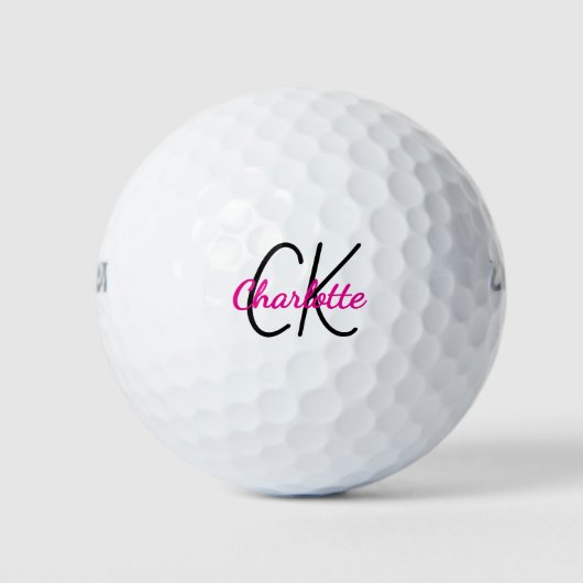 Name der Markierungen für das hellrosa Monogramm Golfball (Vorderseite)