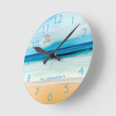 Name der Meeresfamilie Beach Sea Runde Wanduhr (Winkel)