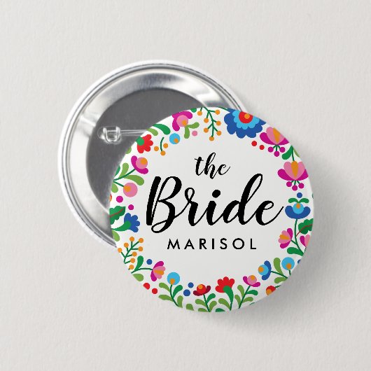 Name der mexikanischen Stickerei Button (Vorne & Hinten)