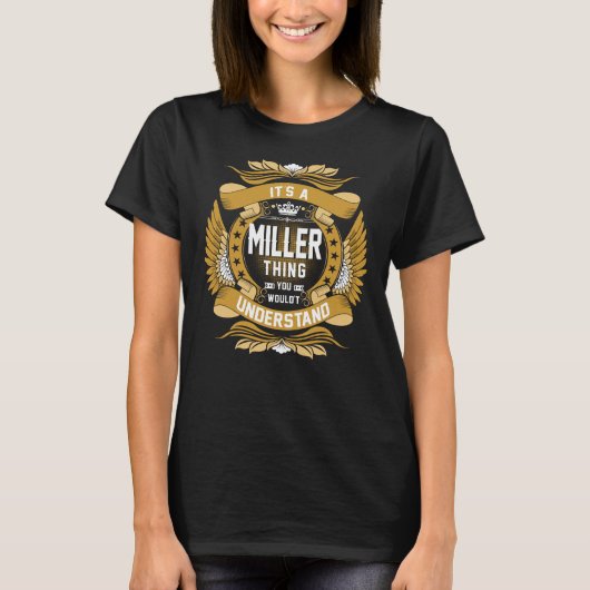 Name der MILLER, Name der MILLER-Wappen T-Shirt (Vorderseite)