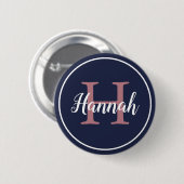 Name der Minimalistischen blauen und rosa Script-M Button (Vorne & Hinten)