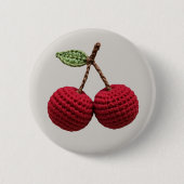 Name der Minimalistischen Girly Crochet Red Cherry Button (Vorderseite)