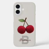 Name der Minimalistischen Girly Crochet Red Cherry Case-Mate iPhone Hülle (Rückseite)