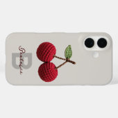 Name der Minimalistischen Girly Crochet Red Cherry Case-Mate iPhone Hülle (Rückseite (Horizontal))