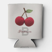 Name der Minimalistischen Girly Crochet Red Cherry Dosenkühler (Vorderseite)