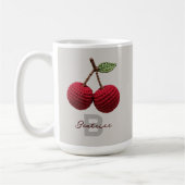 Name der Minimalistischen Girly Crochet Red Cherry Kaffeetasse (Links)