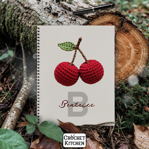 Name der Minimalistischen Girly Crochet Red Cherry Notizblock