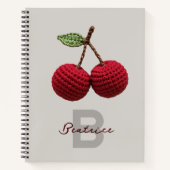 Name der Minimalistischen Girly Crochet Red Cherry Notizblock (Vorderseite)