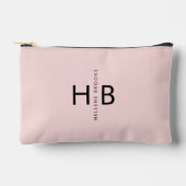 Name der Minimalistischen Girly Pink & Initial Mon Zubehörtasche (Vorderseite)
