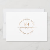 Name der Minimalistischen Gold Monogram-Skriptbeze Mitteilungskarte (Vorderseite)