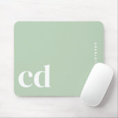 Name der Minimalistischen hellgrünen Monogramm Mousepad (Mit Mouse)