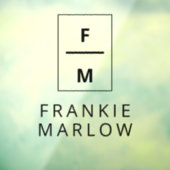 Name der Minimalistischen modernen KMU-Monogrammbe Fensteraufkleber (Blatt 3)