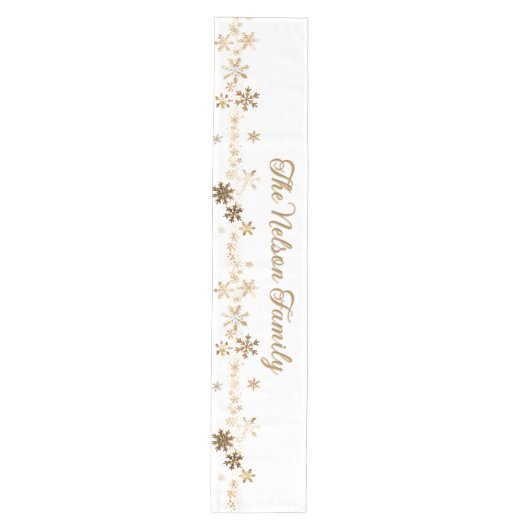 Name der Minimalistischen Schneeflocken-Familie Mittelgroßer Tischläufer (Vorderseite)