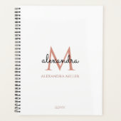 Name der Minimalistischen Schwarzen Rose Gold Mono Planer (Vorderseite)