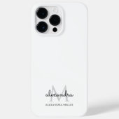 Name der Minimalistischen Schwarzweiß-Monogramm Case-Mate iPhone Hülle (Rückseite)