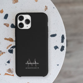 Name der Minimalistischen Schwarzweiß-Monogramm Case-Mate iPhone 14 Pro Max Hülle