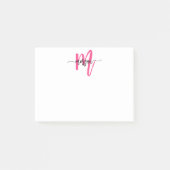 Name der Minimalistischen Skriptmonografie Hot Pin Post-it Klebezettel (Vorderseite)