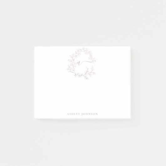 Name der Minimalistischen Skriptmonogramm-Bezeichn Post-it Klebezettel (Vorderseite)