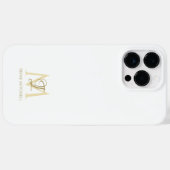 Name der Minimalistischen weißen Goldmonogramm Case-Mate iPhone Hülle (Rückseite (Horizontal))
