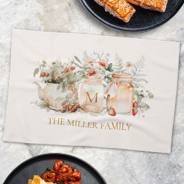 Name der mit Monogramm Waldflora Botanischer Famil Geschirrtuch