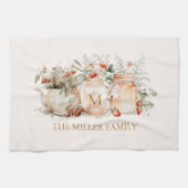 Name der mit Monogramm Waldflora Botanischer Famil Geschirrtuch (Horizontal)