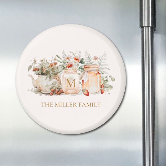 Name der mit Monogramm Waldflora Botanischer Famil Magnet