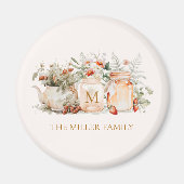 Name der mit Monogramm Waldflora Botanischer Famil Magnet (Vorne)