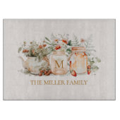 Name der mit Monogramm Waldflora Botanischer Famil Schneidebrett (Vorderseite)