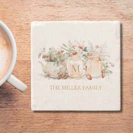 Name der mit Monogramm Waldflora Botanischer Famil Steinuntersetzer